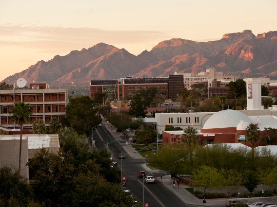 Campus with Catalina Mountains in background