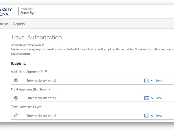 travel authorization digital form