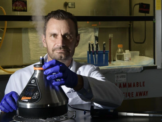 Dr. Vanderah in a lab.