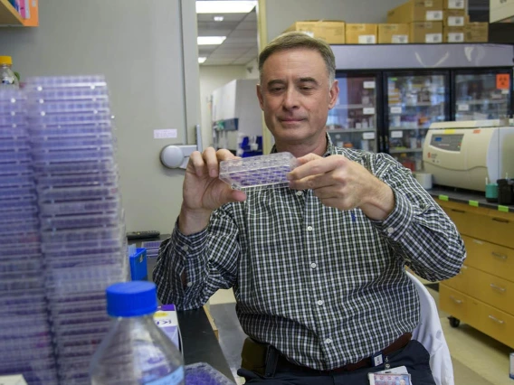 Dr. Nikolich in his lab.