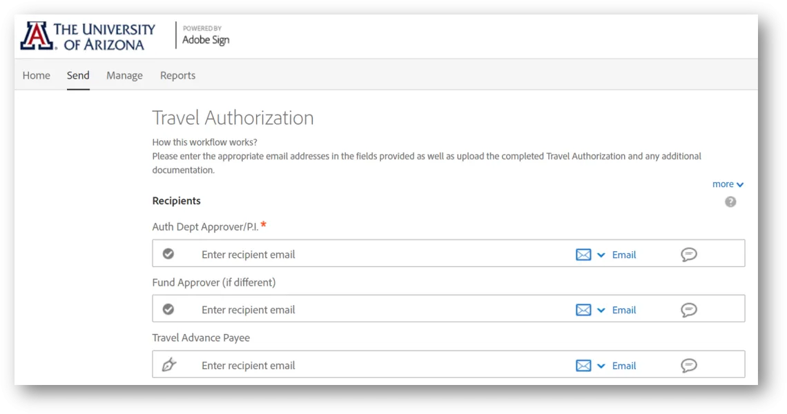 travel authorization digital form